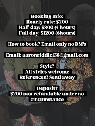 Heavily tattooed man and woman wearing colorful patterned clothing display extensive body art covering arms and legs in vibrant multi-colored ink.